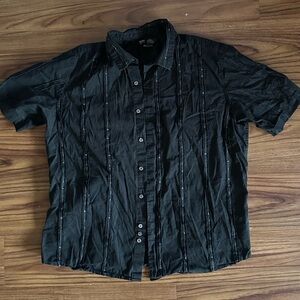 NOBO Men's Black vintage Button-Down Shirt